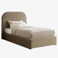 Lit simple moderne rembourré en tissu, mobilier de chambre minimaliste, taille et couleur personnalisables, cadre de lit Queen/King Size