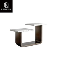 Prix d'usine sur mesure marbre en acier inoxydable lumière luxe concepteur Villa salon dessus en marbre table d'appoint