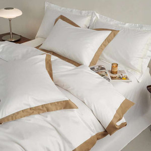 Hot Bán Hàng Hiện Đại Sang Trọng Phong Cách 4-Pcs Tấm Ga Giường Đặt Mềm Ai Cập Bông Khách Sạn Bộ Đồ Giường 100S Sateen Viền Quá Trình Quilt Bìa - Product Image 4