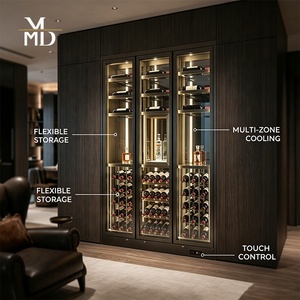 Cantinetta <span class=keywords><strong>Vino</strong></span> a Doppia Zona in Acciaio Inox Personalizzabile, Frigorifero per Vini a Temperatura Costante per Ristoranti e Bar - Product Image 2