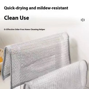 Vente directe usine : Chiffon en nylon argenté sans huile pour nettoyage de cuisinières et de plaques de cuisson en acier inoxydable - Product Image 2