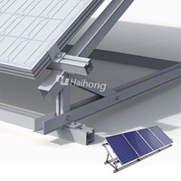 Kit Rel Pemasangan Panel Surya Aluminium Hitam, Klem Ujung yang Dapat Disesuaikan, Desain Tahan Lama dan Menarik untuk Sistem PV Atap