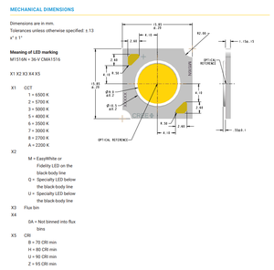 Nouvelle Diode LED Intégrée COB CMA Série SMD1515 15.85x15.85 1050mA 34V Puissance Maximale 36W CMA1516 pour Éclairage de Croissance - Product Image 5