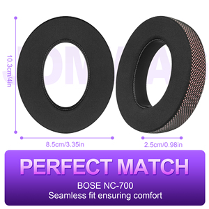Oreillettes de remplacement en maille respirante pour <span class=keywords><strong>Bose</strong></span> <span class=keywords><strong>NC700</strong></span>-Coussinets d'oreille noirs/violets confortables en mousse à mémoire de forme - Product Image 5