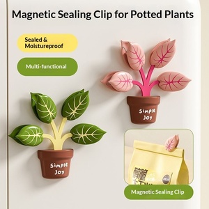 Clip de scellage magnétique vert pour plantes, de qualité alimentaire, adapté à la cuisine, pour snacks, thé, épices, aliments pour chats, anti-humidité, design <span class=keywords><strong>Fafa</strong></span> - Product Image 5