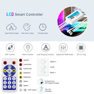 SP601E <strong>Bluetooth</strong> 16Keys Remote Music RGB IC Pixels <strong>Led</strong> <strong>Controller</strong> for WS2811 WS2812B 16703 1903 Addressable <strong>LED</strong> Strip - Product Image 3