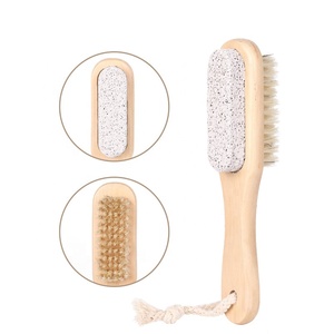 Wholesale Exfoliating Wooden Body Brush with Natural Bristle and Pumice Stone Brush <strong>for</strong> Spa Massage Wooden Spa <strong>Foot</strong> Brush - Product Image 2