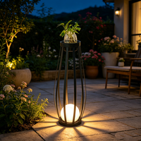 Lampes solaires de jardin, étanches, pour cour, balcon, support de plantes, lampe LED de sol pour aménagement paysager, hôtel, villa, lampe décorative de patio