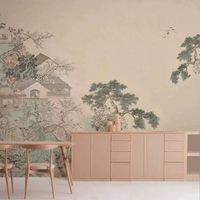 Papier peint mural en vinyle sur toile, peinture chinoise traditionnelle de haute qualité pour décoration murale intérieure, vente en gros pour salon