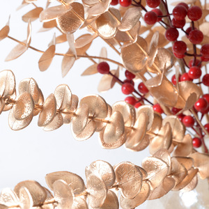 5 Fourchette <span class=keywords><strong>Eucalyptus</strong></span> Plante Simulation Or Argent Feuille <span class=keywords><strong>En</strong></span> Plastique Souple Vert Décor À La Maison <span class=keywords><strong>Pot</strong></span> pour Noël Saint Valentin Mariage - Product Image 4