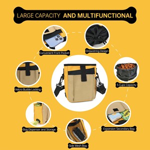 Échantillon gratuit, vente flash, sac à friandises pour chien, clip sur, en silicone, fermeture magnétique, qualité alimentaire, sac à friandises pour chien en silicone - Product Image 4