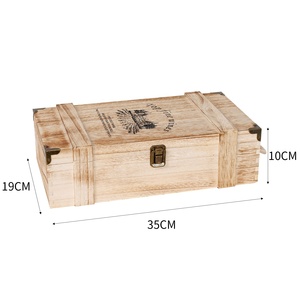 Gỗ Cổ Điển 2 Chai Rượu Vang Đỏ Hộp Carrier Crate Trường Hợp Lưu Trữ Chưa Hoàn Thành Hộp Rượu Bằng Gỗ Khắc Cá Nhân Hộp Rượu Bằng Gỗ - Product Image 3