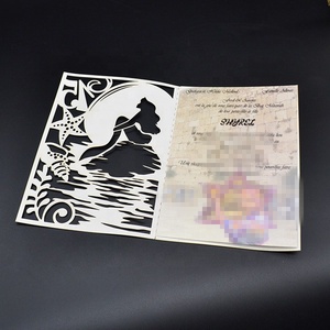 15 ans <span class=keywords><strong>anniversaire</strong></span> quinceanera paillettes papier laser coupe sirène invitations - Product Image 3