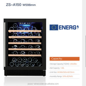 Mini Refrigeradores de Vino Personalizados Josoo OEM, Enfriador Inteligente con Diseño Único, Vinoteca Eléctrica de <span class=keywords><strong>2</strong></span> Zonas con Puerta de Acero Inoxidable para 90 Botellas - Product Image 2