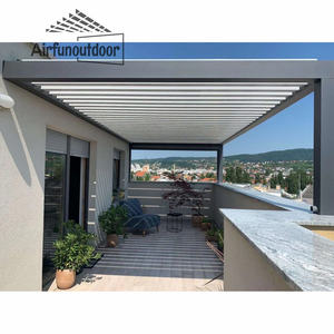 Su geçirmez panjur çatı sistem kitleri açık Gazebo bahçe biyoiklimatik alüminyum Pergola - Product Image 3