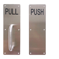 Poignée de porte moderne en acier inoxydable nickelé, ambidextre, avec plaque de poussée/tirage, télécommande, installation facile pour portes d'hôtel