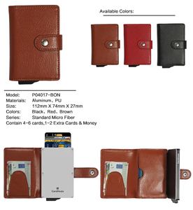 Cartera de Cuero Genuino CardHoda, Unisex, Minimalista, con Cierre Plegable, Bloqueo RFID, Tarjetero Corto, Color Marrón - Product Image 4