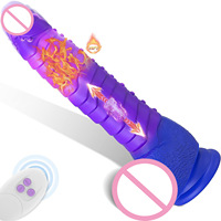 Godes monstres réalistes en silicone télécommandés de 8.7 pouces Stimulation anale du point G Gode de poussée Vibrateur pour femmes couples