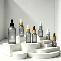 Flacon compte-gouttes en verre dépoli vert, bleu, ambre, gris de 5 ml, 10 ml, 15 ml, 20 ml, 30 ml, 50 ml, 100 ml pour huiles essentielles – Vente en gros
