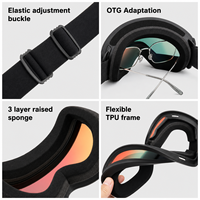 Lunettes de ski magnétiques personnalisées, polarisées, anti-buée, protection UV400, sans monture, lunettes de snowboard, lunettes de sport d'hiver professionnelles
