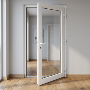 Puerta Abatible de PVC HOFFEN con Vidrio 81x205 cm, Aislamiento Térmico, Impermeable e Insonorizada para Supermercados y Apartamentos, Hecha en Tailandia - Product Image 2