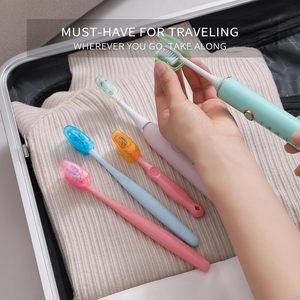 Multicolor Portable Two-piece Rectangle <strong>Toothbrush</strong> <strong>Head</strong> Cover Caps Travel <strong>Holders</strong> and Covers Plastic Brush Protector - Product Image 5