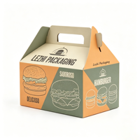 Emballage alimentaire personnalisé pour boulangerie, boîtes à emporter pour le déjeuner, boîtes en carton blanc imprimées, boîtes en papier personnalisées avec poignée