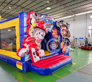 Dog phim hoạt hình bàn chân tuần tra Inflatable thư bị trả lại lâu đài trẻ em nảy đồ chơi với Slide - Product Image 3