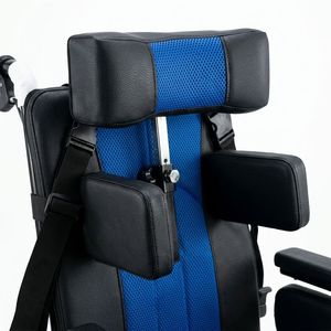 Fauteuil roulant léger et pliable en alliage d'aluminium, inclinable, avec dossier haut et appui-tête, pour enfants atteints de paralysie cérébrale - Product Image 3