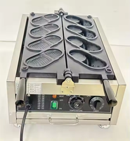 Nouvelle machine à gaufres électrique professionnelle en acier inoxydable, 4 moules en forme de chaussures, avec garantie d'un an, 19 kg, portable et facile à utiliser