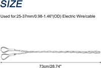 Chaussettes de tirage de câble en acier inoxydable 25-37 mm DE, 0,73 m, double tête, conception à mailles latérales, outil de tirage de câbles