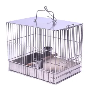 Groothandel Kleine Dier Huisdier Kooi Chinese Vogel Baden Kooi Rvs Travel Carrier Voor Papegaai Vogelkooi