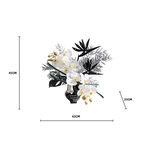 Susunan Tanaman <span class=keywords><strong>Phalaenopsis</strong></span> Buatan dalam Pot Keramik, Bunga Indoor Buatan - Product Image 6