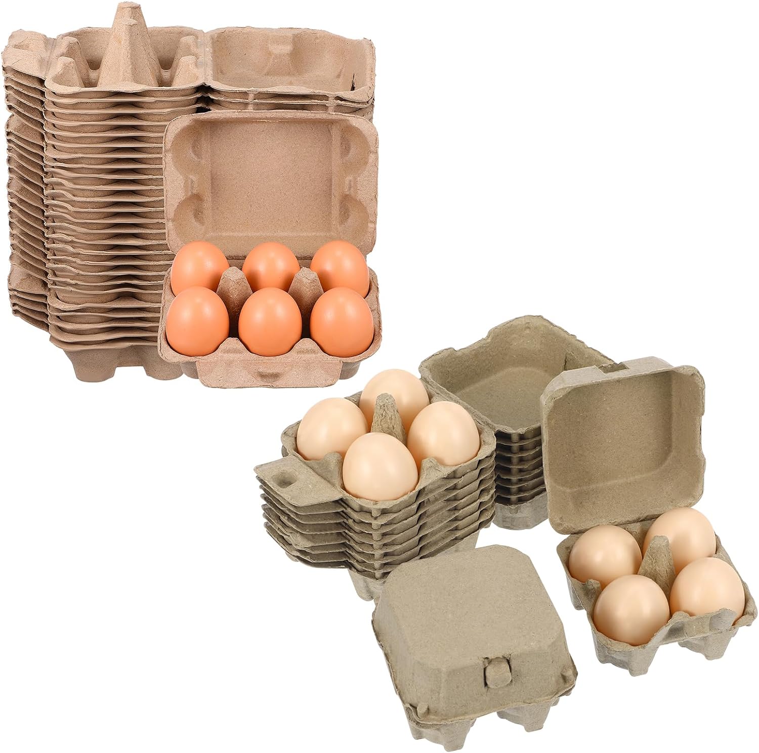 Anglia Farm Supplies - Coffee Tasty Brown Egg Boxes - Half Dozen Carton Box - Holds Medium To Xl Eggs Includes Sheet Labels (280 Egg Boxes