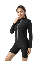 Combinaison de sauna en polyester pour femme Dream Shaper avec fermeture éclair pour l'entraînement en salle de sport et veste de sauna pour la transpiration
