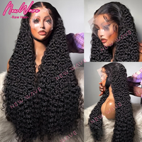 Perruques NewWave bouclées en cheveux humains vierges indiens, sans colle, avec base transparente HD, longues, haute densité, toutes couleurs