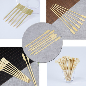 Brochetas Teppo de bambú natural de 9cm para hamburguesas, palos planos con impresión de logotipo personalizable para herramientas de barbacoa - Product Image 6