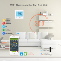 Termostato Inteligente Wifi para Habitación, Programable, Táctil, para Ventilador de Aire Acondicionado Central