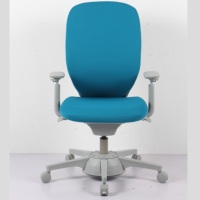 Chaise de bureau Henglin avec accoudoirs 3D réglables, pivotante, vérin à gaz 4 positions, inclinaison verrouillable, dossier haut en alliage d'aluminium