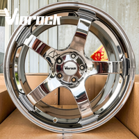 Velg Viorock 5 Spoke Chrome Forged 17 18 19 Inch 5x100 5x114.3 Custom Alloy Rims Cocok untuk Honda Toyota Mazda Subaru BRZ BMW