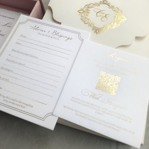 Boîte cadeau en velours <span class=keywords><strong>gris</strong></span> glamour avec ruban et enveloppe, monogramme personnalisé en feuille d'or pour les invitations de mariage, ensemble d'invitations de mariage - Product Image 1