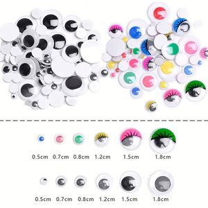Autocollants pour yeux d'animaux mobiles, autocollants actifs noirs, blancs et colorés pour les travaux manuels et les yeux 3D mobiles - Product Image 1