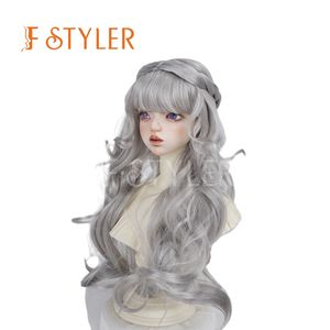Fstyler BJD วิกผมตุ๊กตาผูกครึ่งหลังวิก<span class=keywords><strong>ผม</strong></span>สังเคราะห์ผ้าขนตุ๊กตาหยักศกยาวตุ๊กตาน่ารัก BJD อุปกรณ์เสริมแต่งตัว - Product Image 1