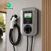 Borne de recharge murale pour véhicules électriques 22 kW AC, station de charge de niveau 2 GBT, WiFi intelligent, OCPP, CE, TUV, RFID, contrôle par application, écran LCD, WrightCharge