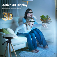 Projecteur DLP intelligent portable 2025 MAX D08 avec batterie intégrée, prise en charge 1080P, 3D, WiFi 5G, Android, 230 lumens, pour cinéma maison et extérieur