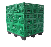 Palette en plastique à neuf pieds en PP pour usage industriel, palette en plastique empilable avec barres de blocage pour la logistique d'entrepôt