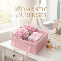 Boîtes cadeaux en forme de fleur en carton recyclable avec poignée portable pour la fête des mères, les mariages, les fêtes, 5 couleurs