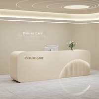 Bureau de réception minimaliste moderne en MDF personnalisé pour salon de beauté, centre de bien-être, studio de yoga et clinique dentaire avec rangement