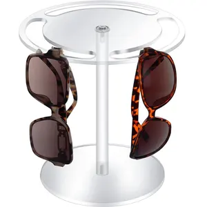 Organizer per occhiali da sole in acrilico trasparente stand 360 espositore per occhiali rotante supporto per occhiali da sole da tavolo per centro commerciale da ufficio