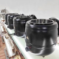 Marmite Chauffante Électrique en Acier Inoxydable 10L pour Soupe, en Fer Noir ou Plastique, pour Buffet de Restauration et Hôtels